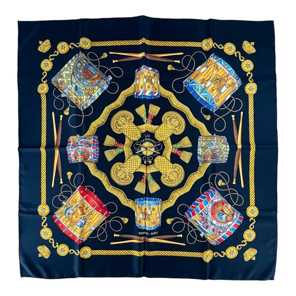 Hermès Les Tambours Silk Scarf - Picture 1 of 6
